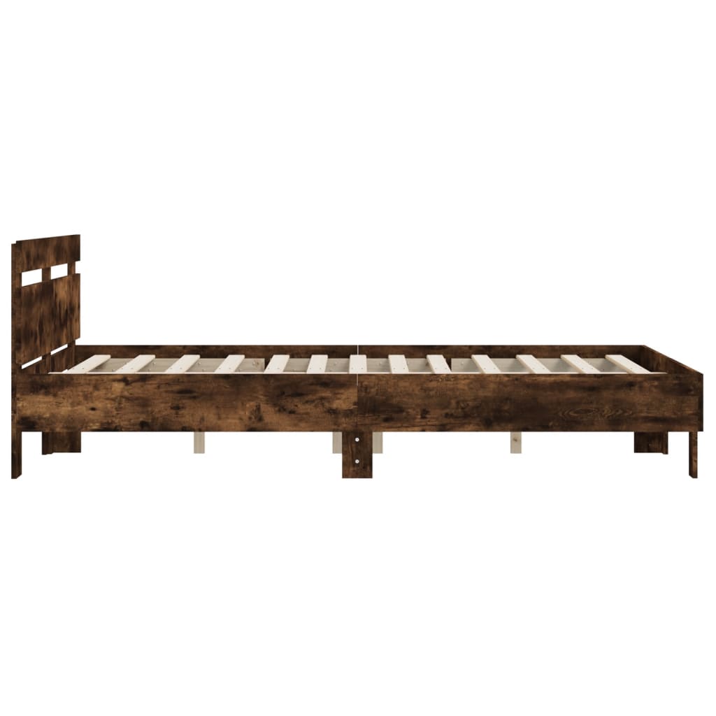 Bed Frame without Mattress Smoked Oak 140x200 cm