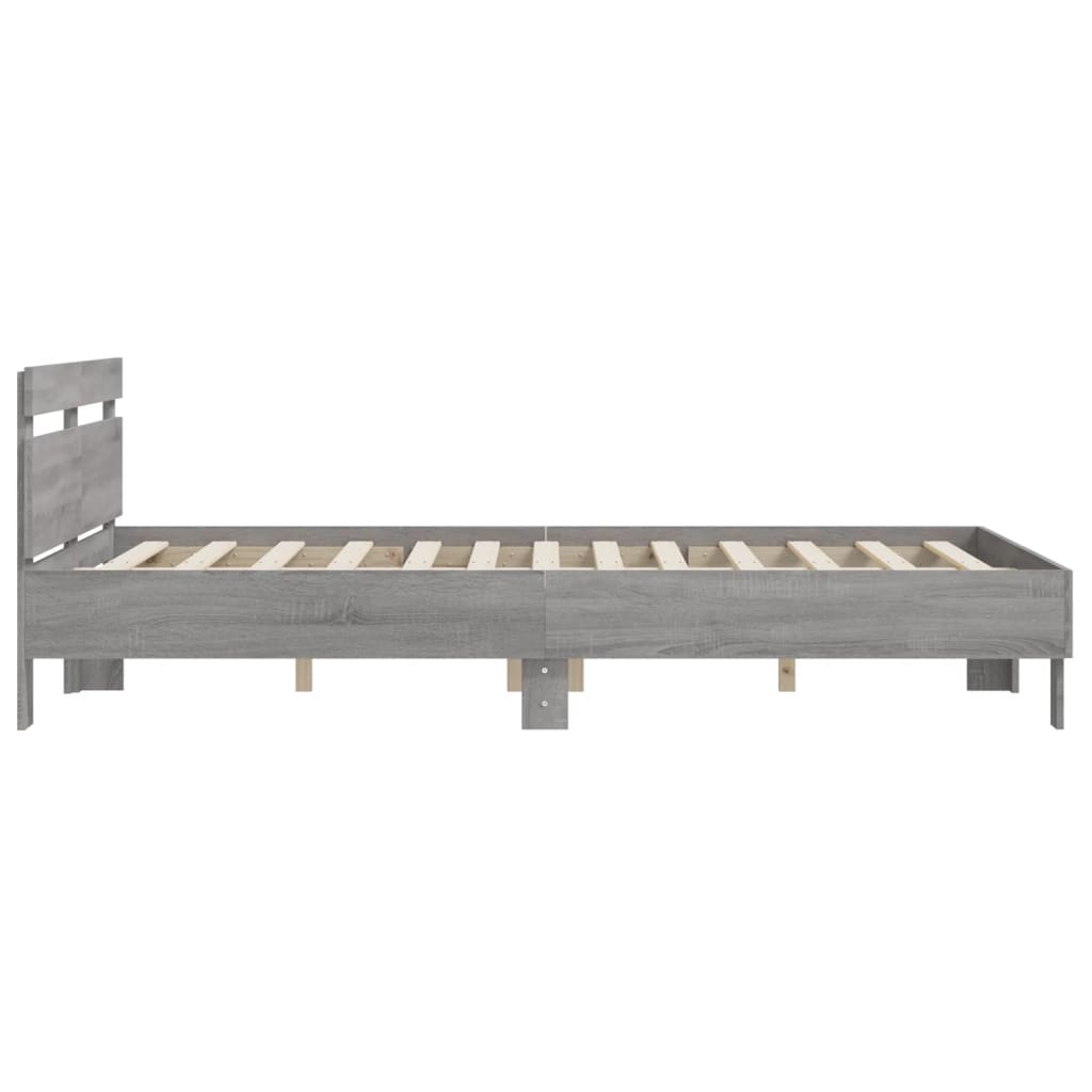 Bed Frame without Mattress Grey Sonoma 140x200 cm