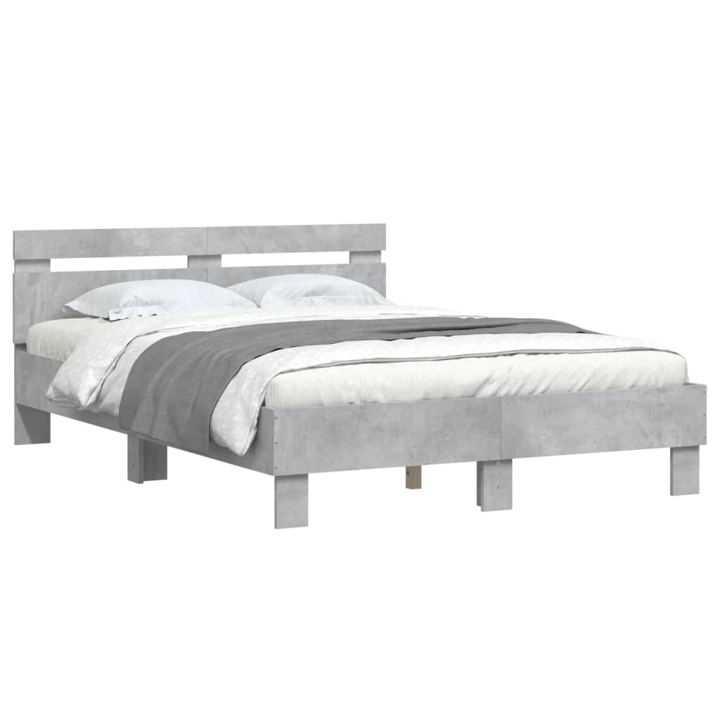 Bed Frame without Mattress Concrete Grey 120x200 cm