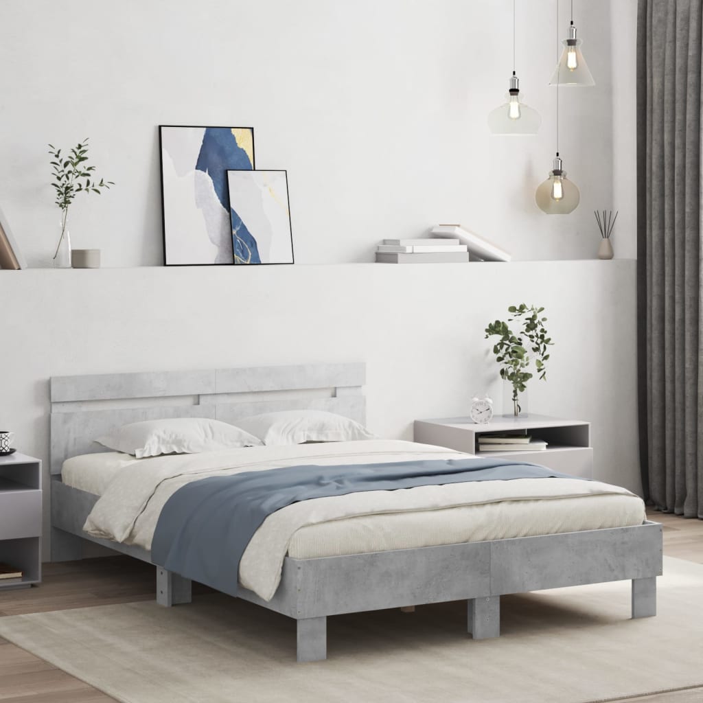 Bed Frame without Mattress Concrete Grey 120x200 cm