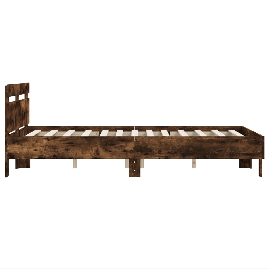 Bed Frame without Mattress Smoked Oak 120x200 cm