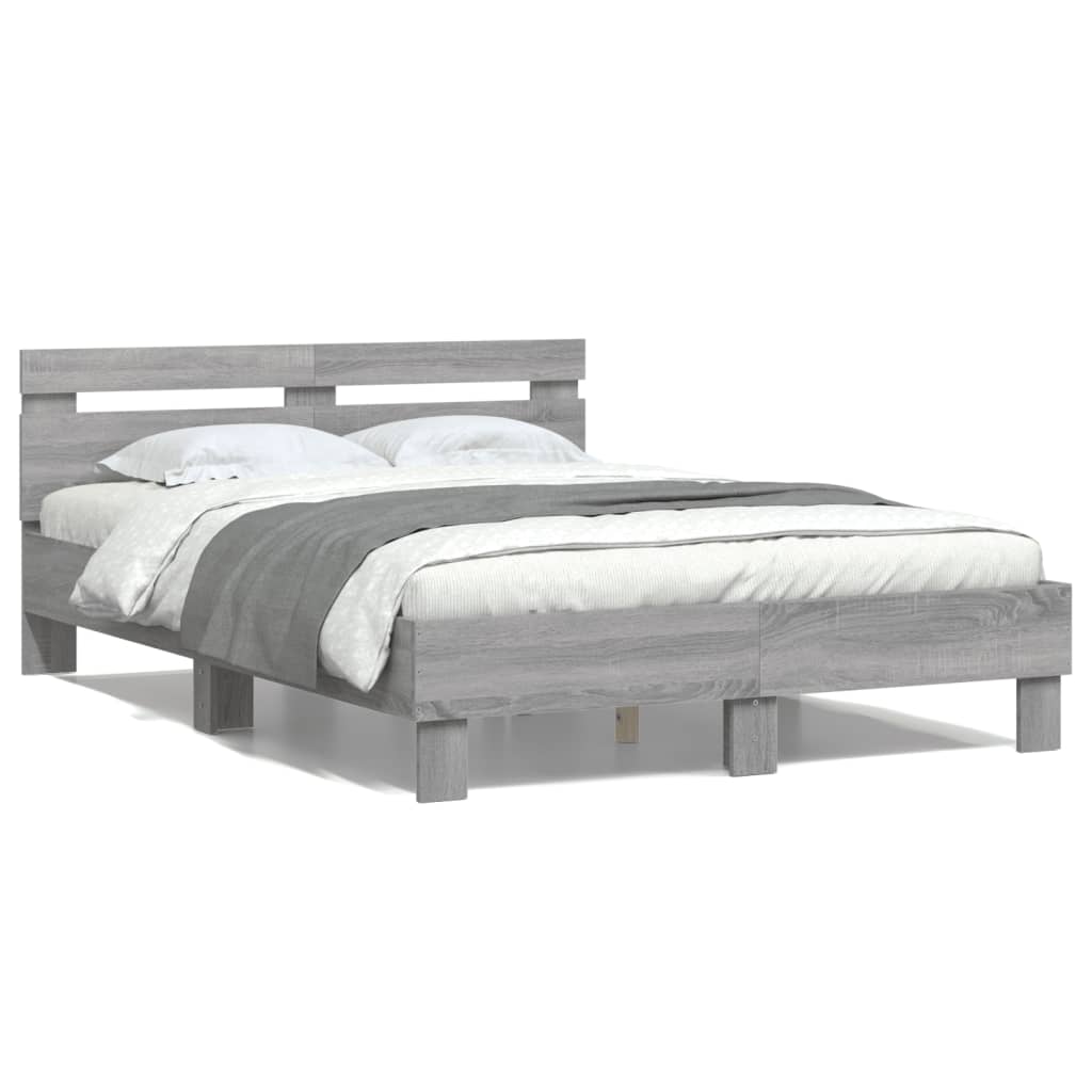 Bed Frame without Mattress Grey Sonoma 120x200 cm