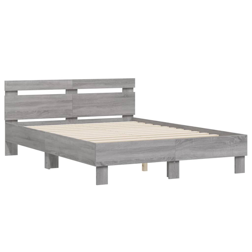 Bed Frame without Mattress Grey Sonoma 120x200 cm