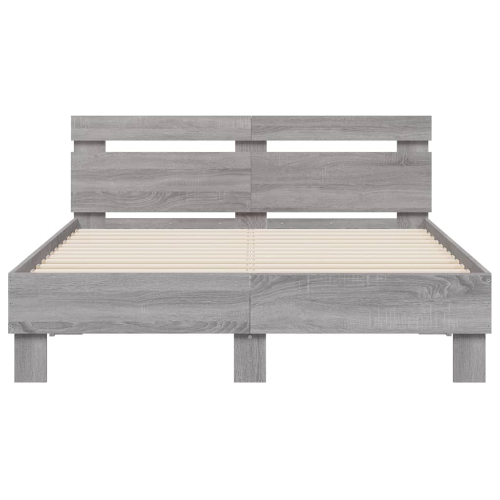 Bed Frame without Mattress Grey Sonoma 120x200 cm