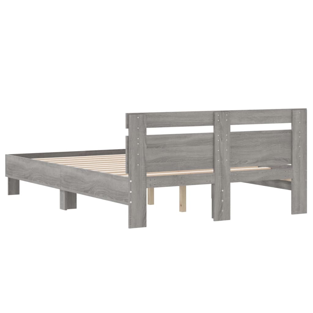 Bed Frame without Mattress Grey Sonoma 120x200 cm