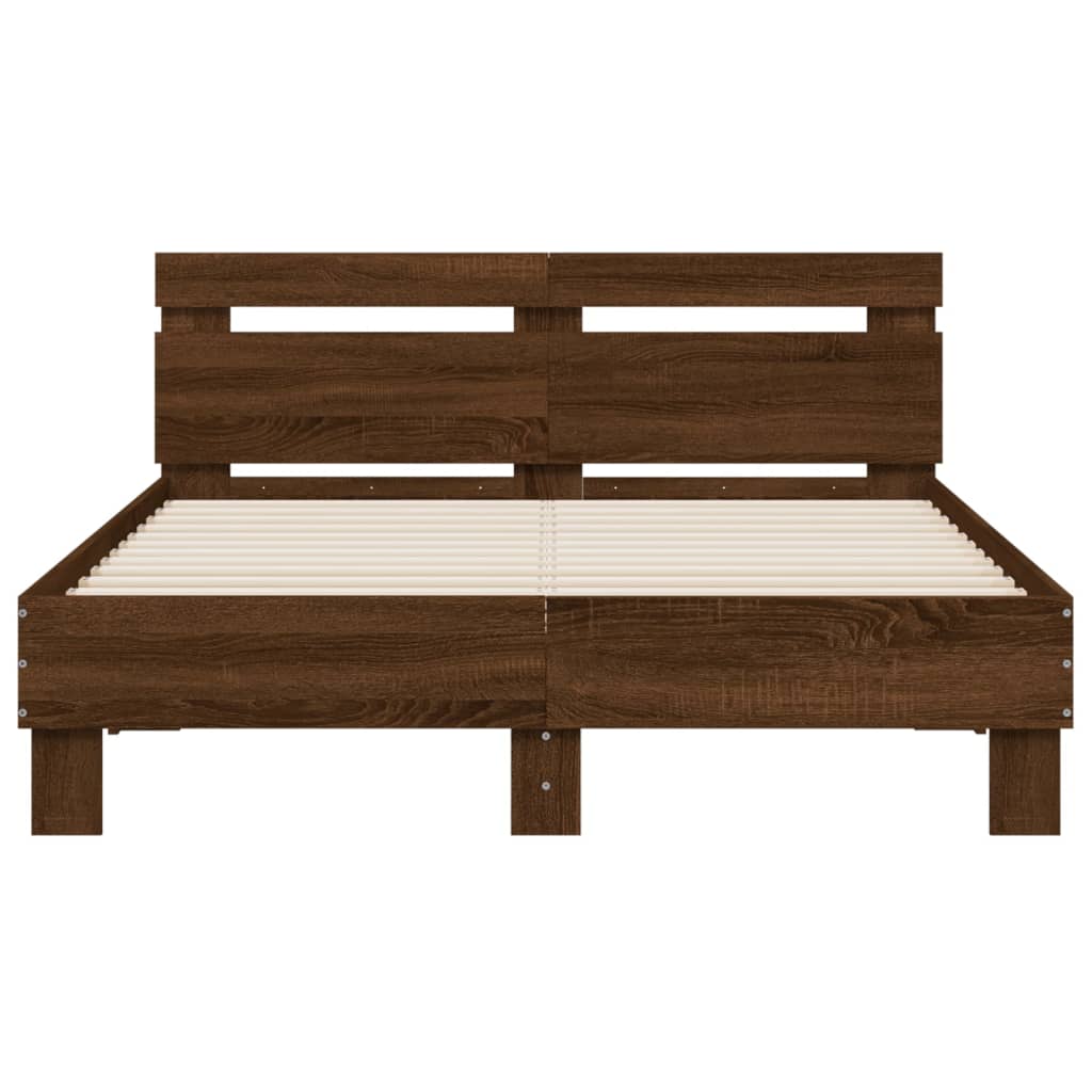 Bed Frame without Mattress Brown Oak 120x200 cm