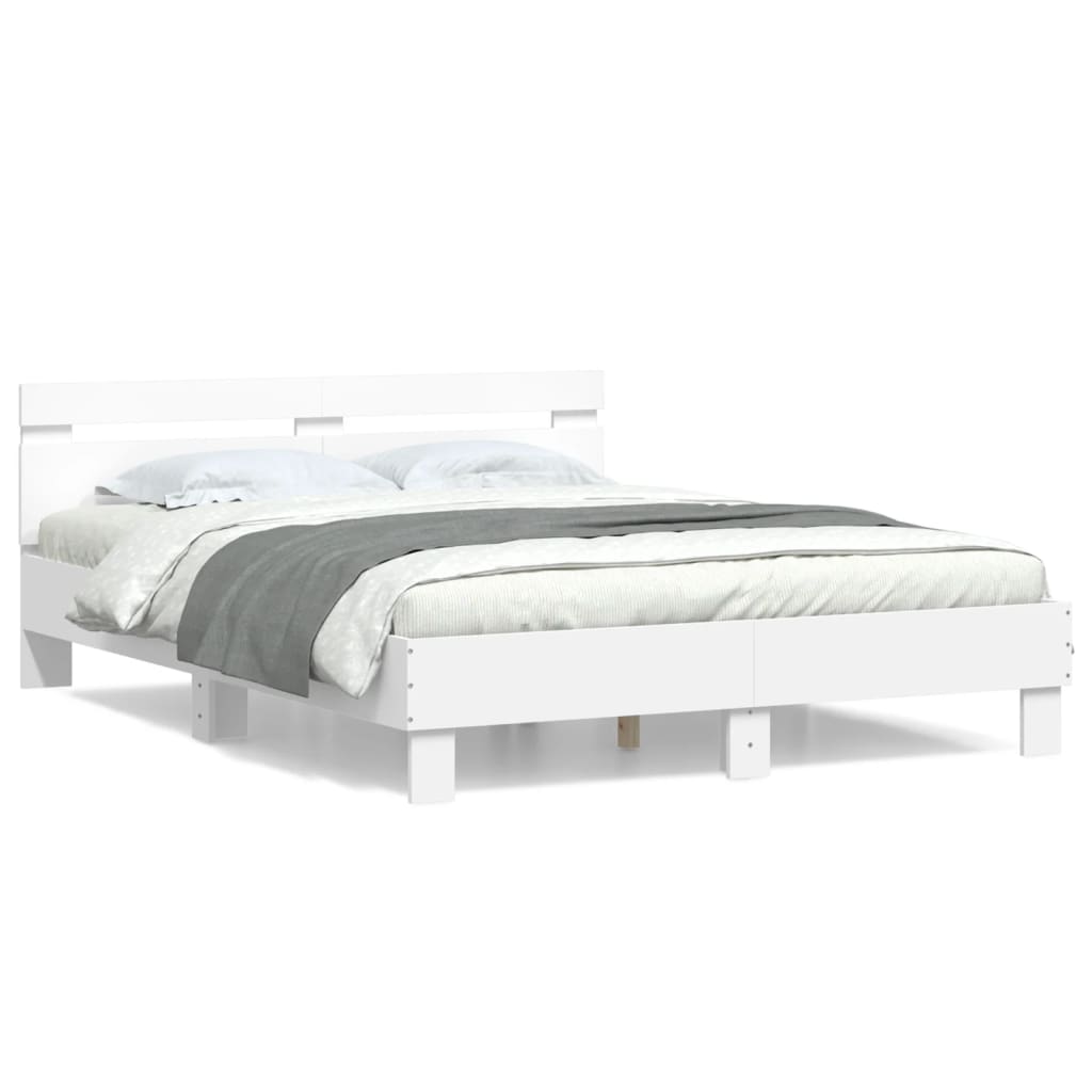 Bed Frame without Mattress White 140x190 cm