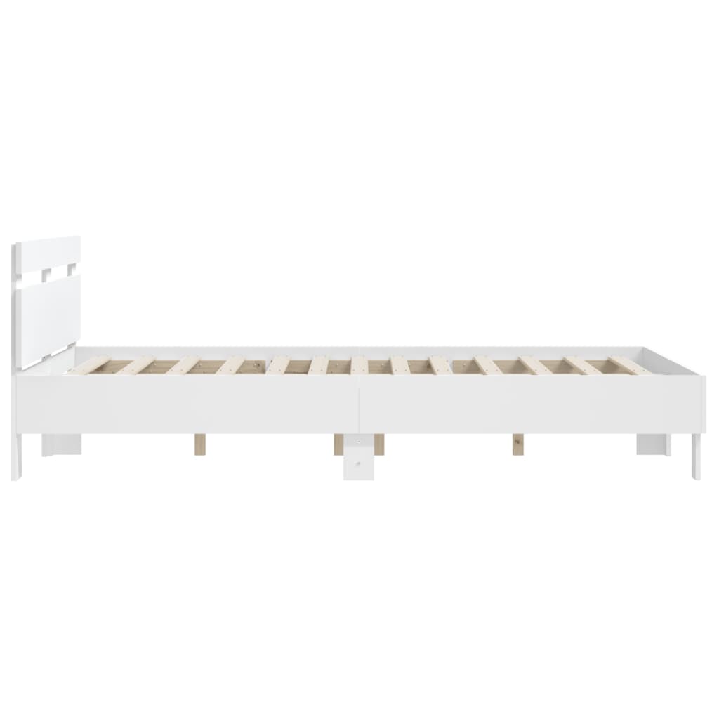 Bed Frame without Mattress White 140x190 cm