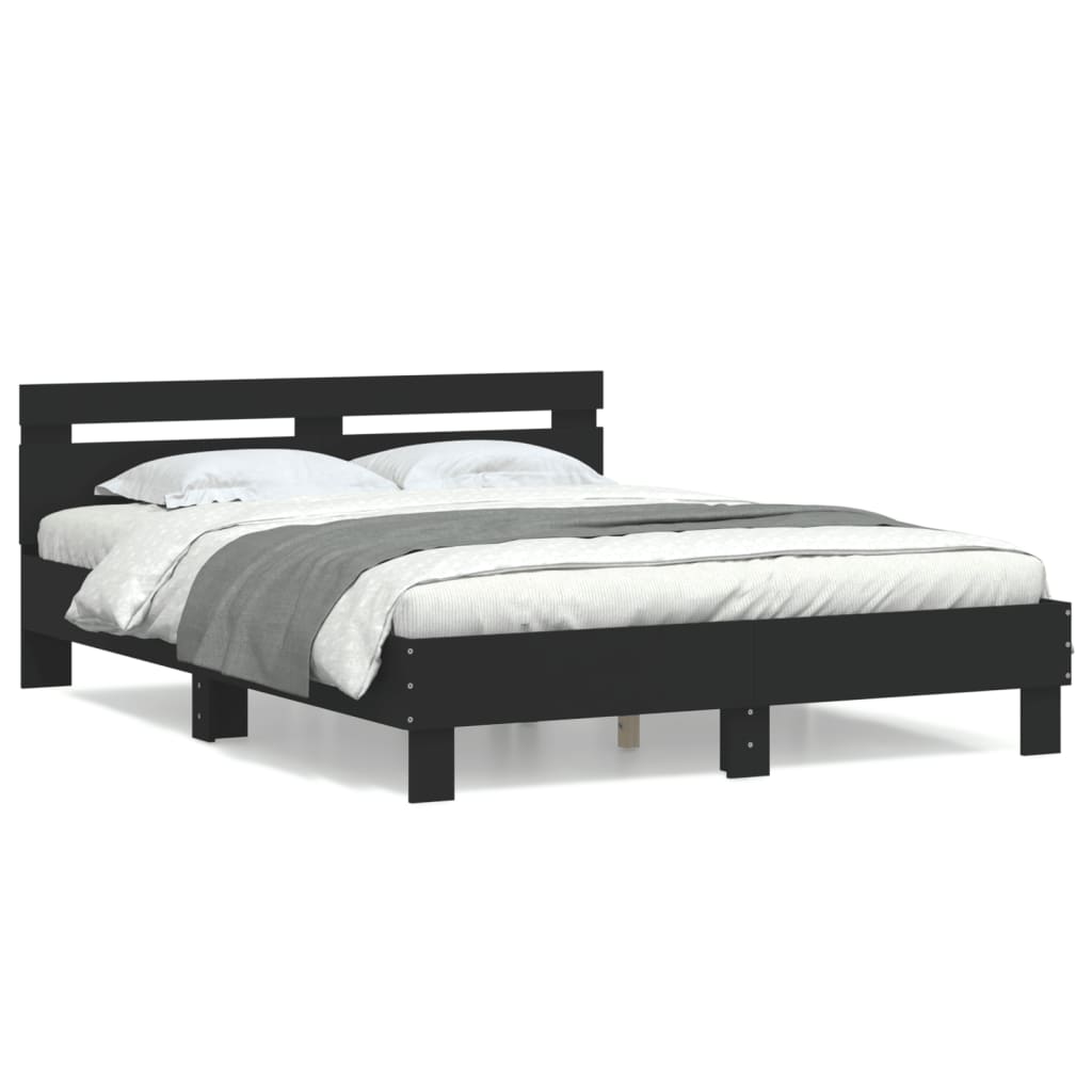 Bed Frame without Mattress Black 140x190 cm