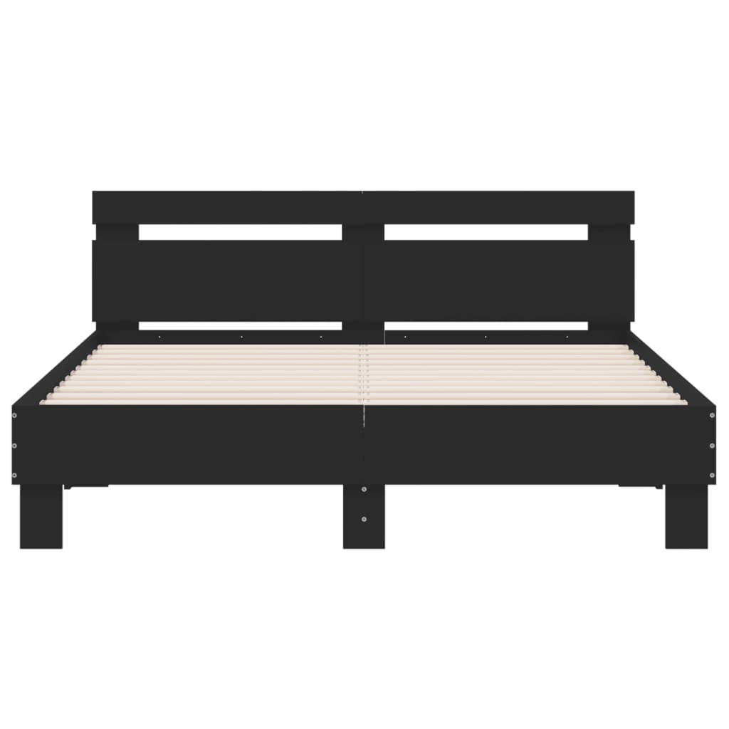 Bed Frame without Mattress Black 140x190 cm