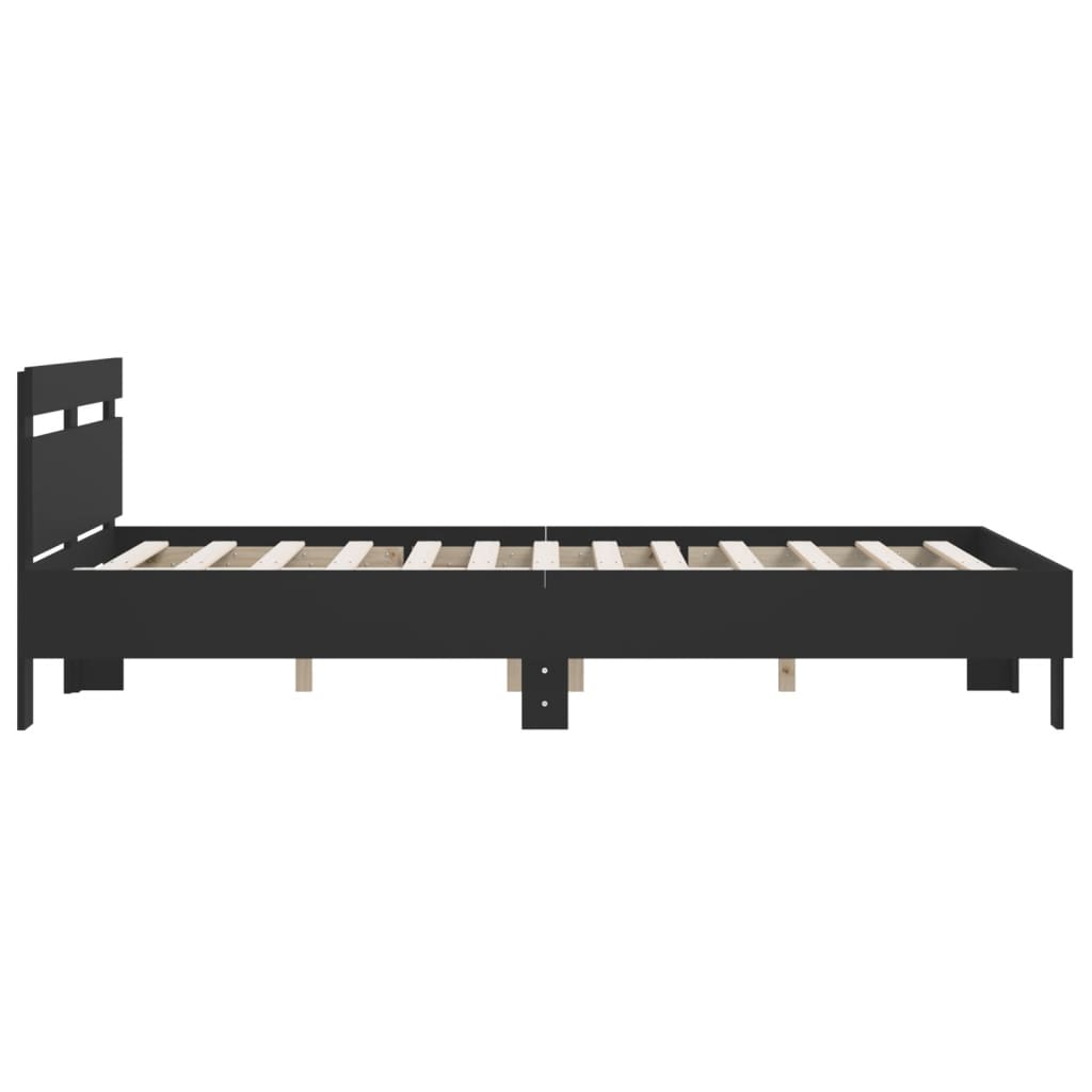 Bed Frame without Mattress Black 140x190 cm