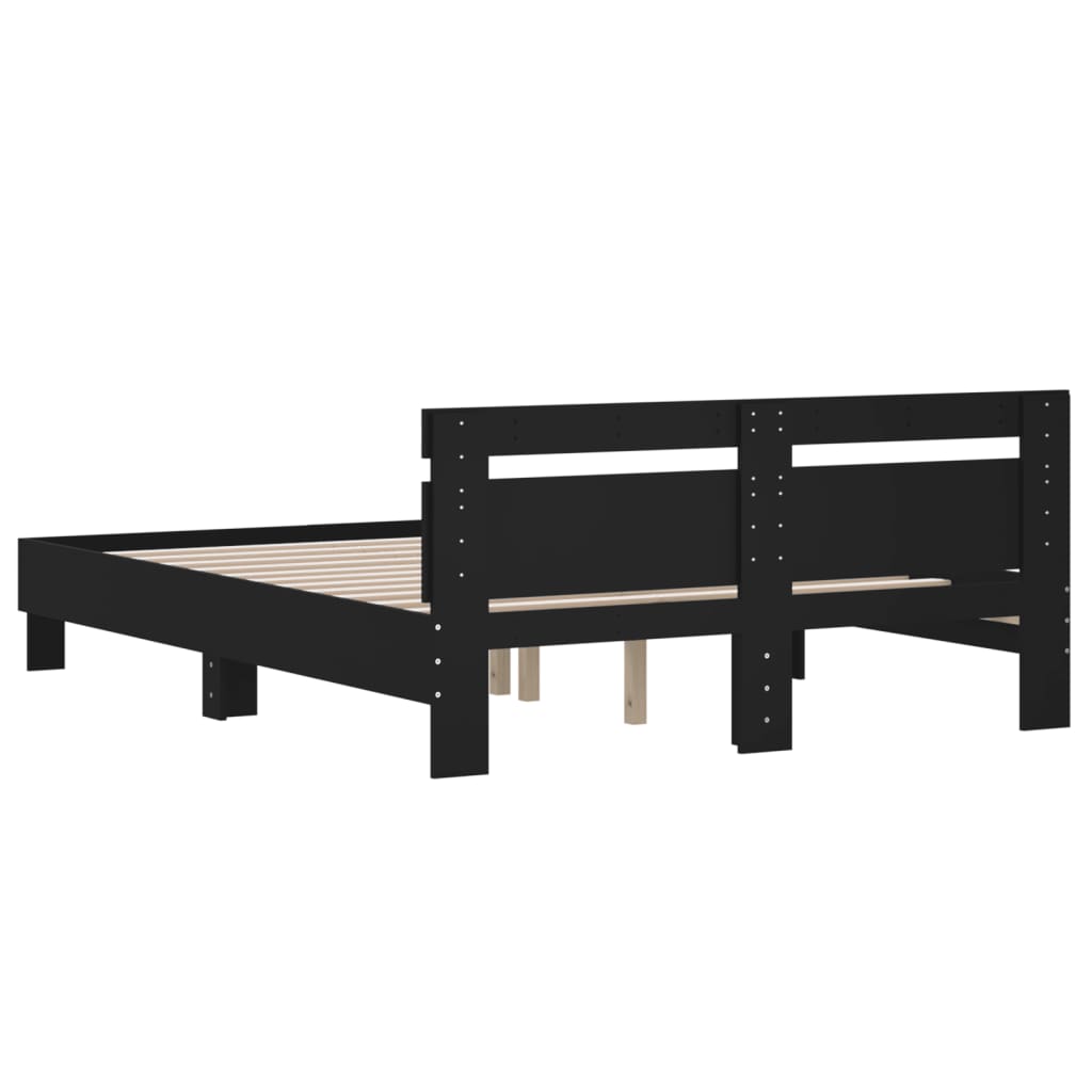 Bed Frame without Mattress Black 140x190 cm