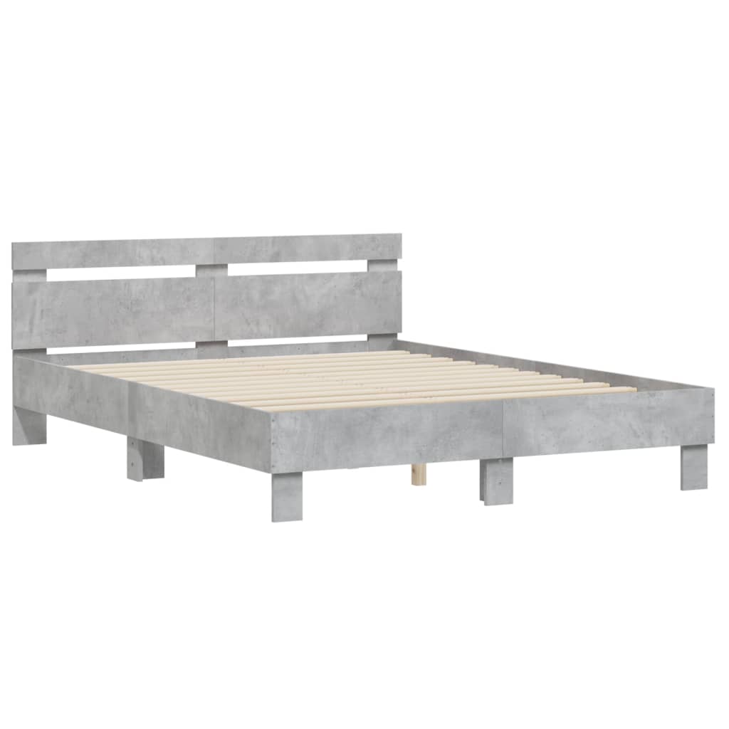 Bed Frame without Mattress Concrete Grey 140x190 cm