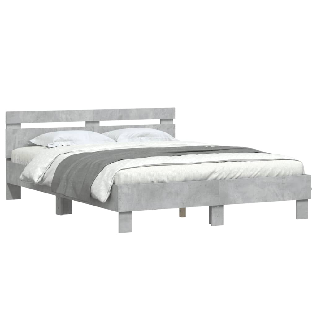 Bed Frame without Mattress Concrete Grey 140x190 cm