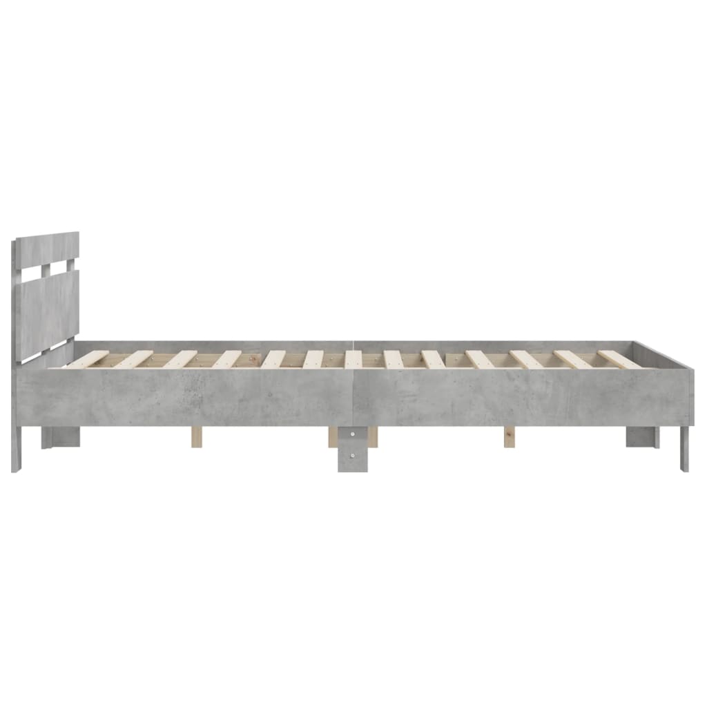 Bed Frame without Mattress Concrete Grey 140x190 cm