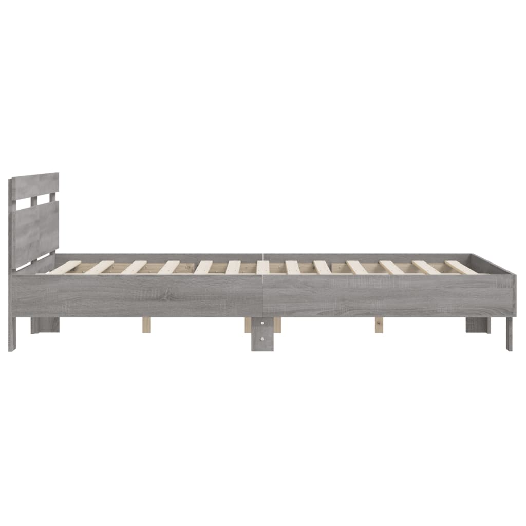 Bed Frame without Mattress Grey Sonoma 140x190 cm