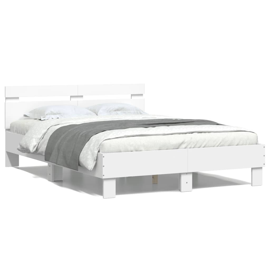 Bed Frame without Mattress White 135x190 cm Double