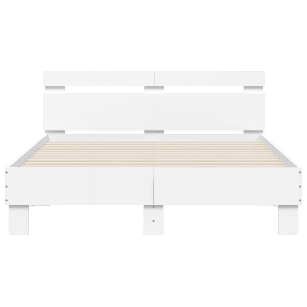 Bed Frame without Mattress White 135x190 cm Double