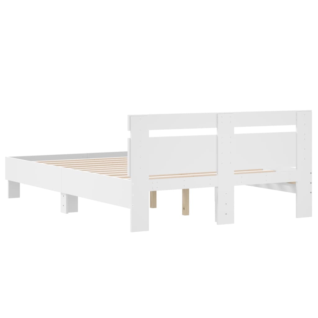 Bed Frame without Mattress White 135x190 cm Double
