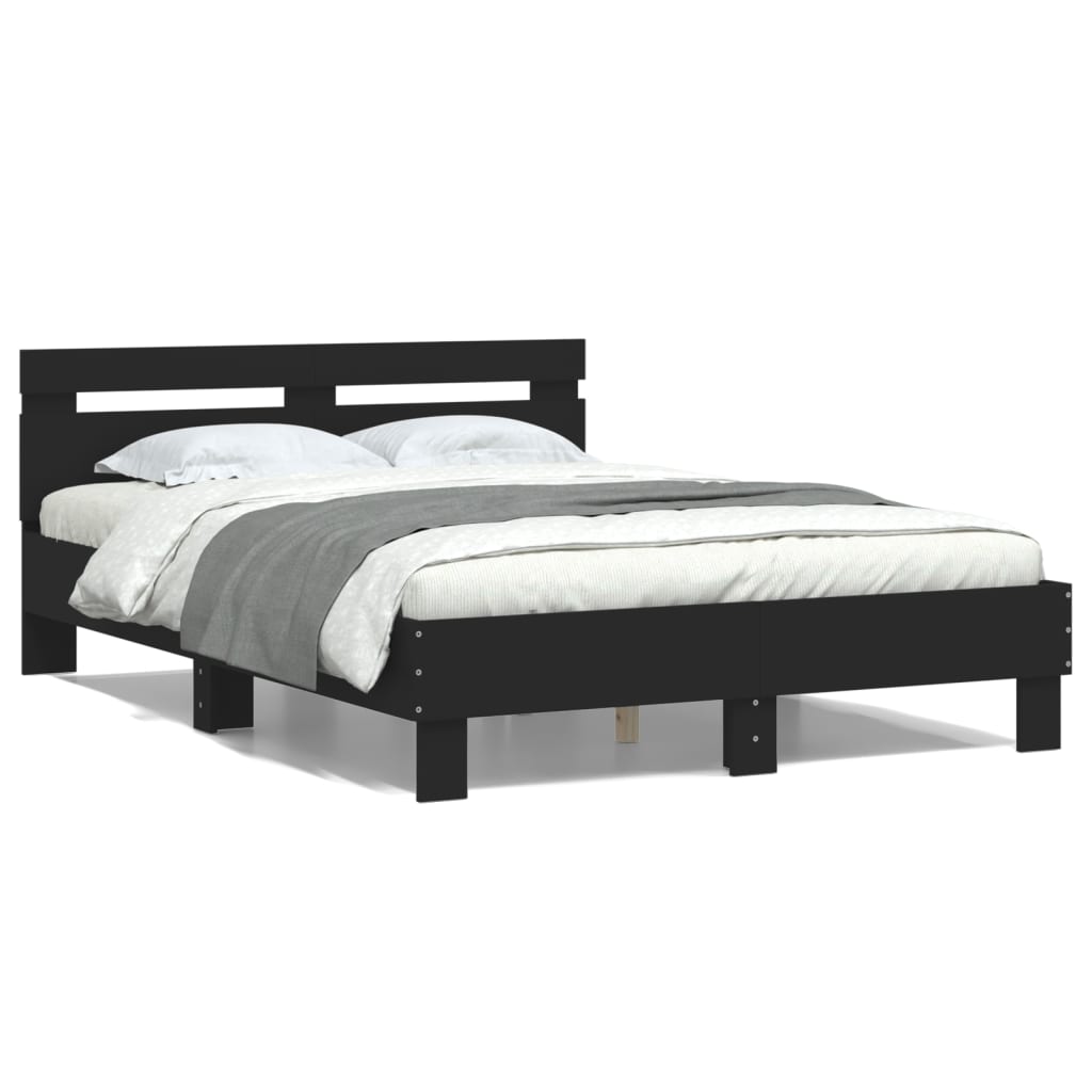 Bed Frame without Mattress Black 135x190 cm Double