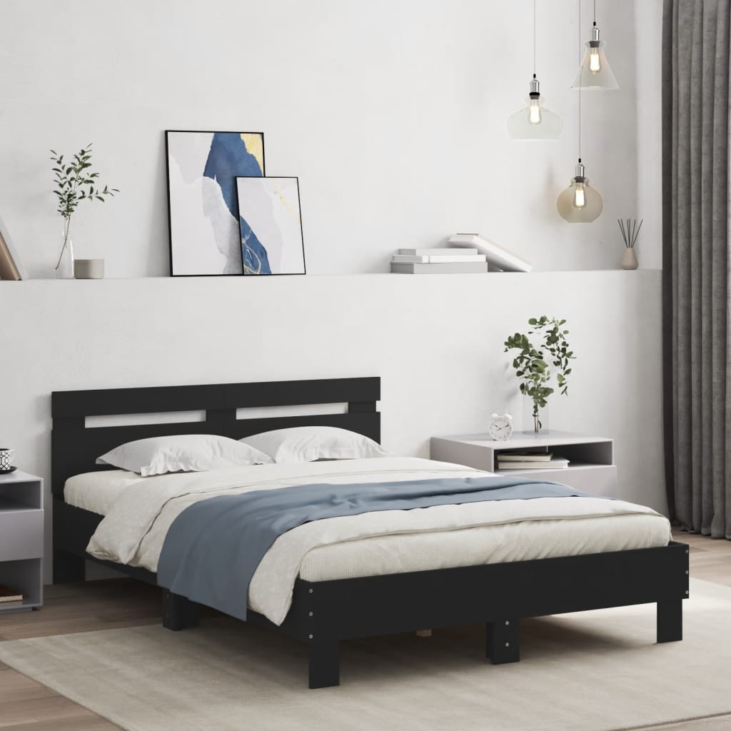 Bed Frame without Mattress Black 135x190 cm Double