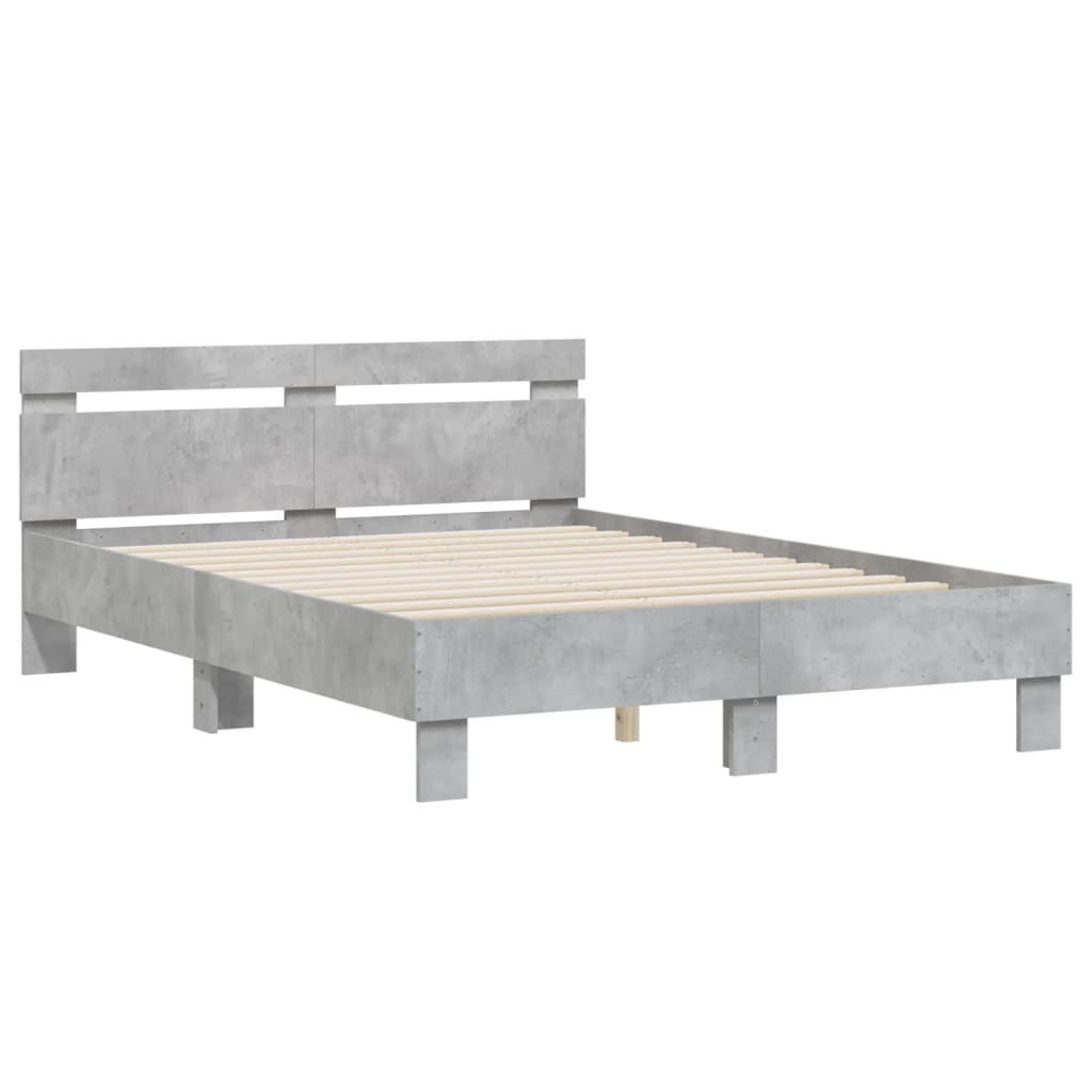 Bed Frame without Mattress Concrete Grey 135x190 cm Double
