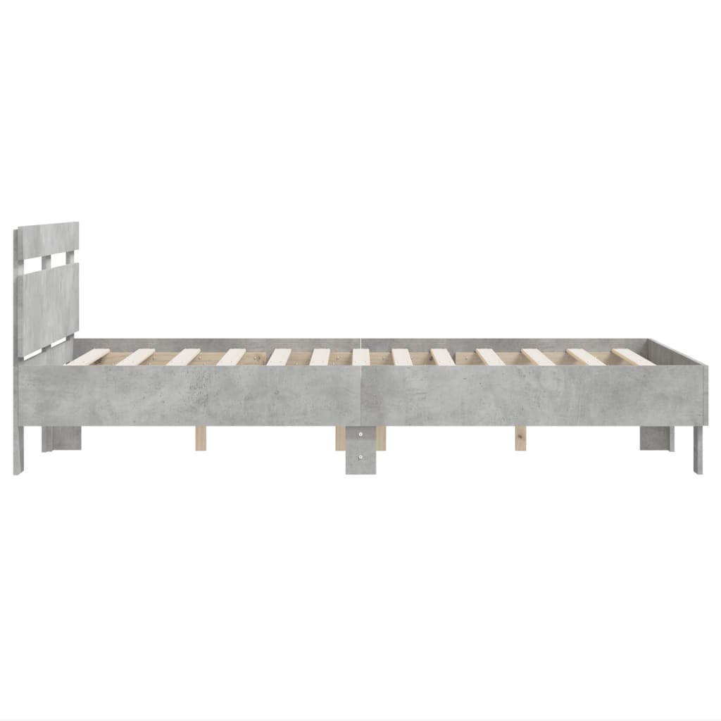 Bed Frame without Mattress Concrete Grey 135x190 cm Double