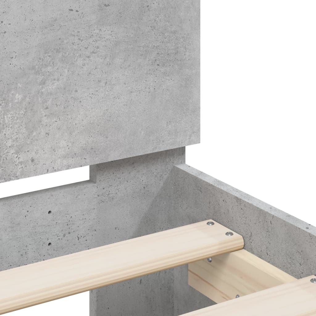 Bed Frame without Mattress Concrete Grey 135x190 cm Double