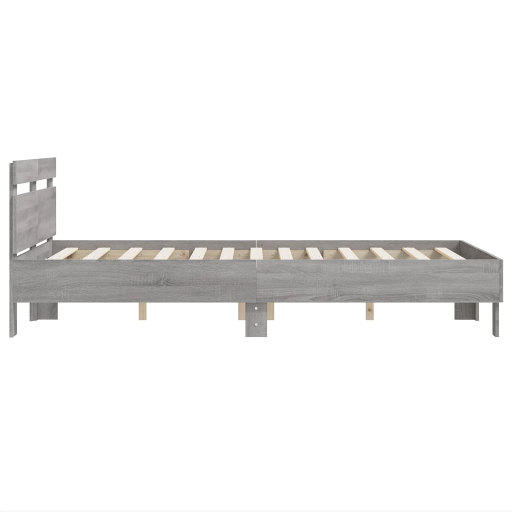 Bed Frame without Mattress Grey Sonoma 135x190 cm Double