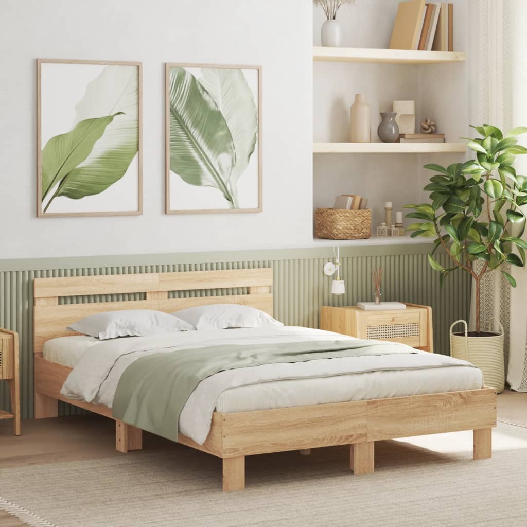Bed Frame without Mattress Sonoma Oak 120x190 cm Small Double
