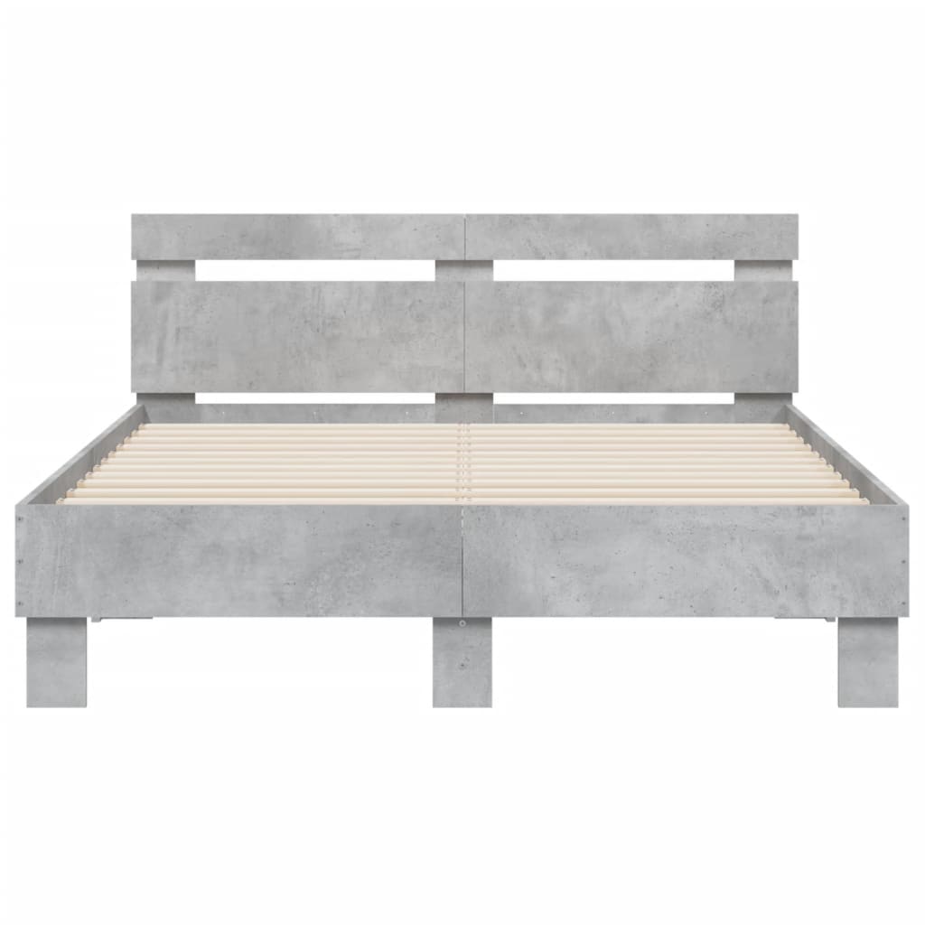 Bed Frame without Mattress Concrete Grey 120x190 cm Small Double