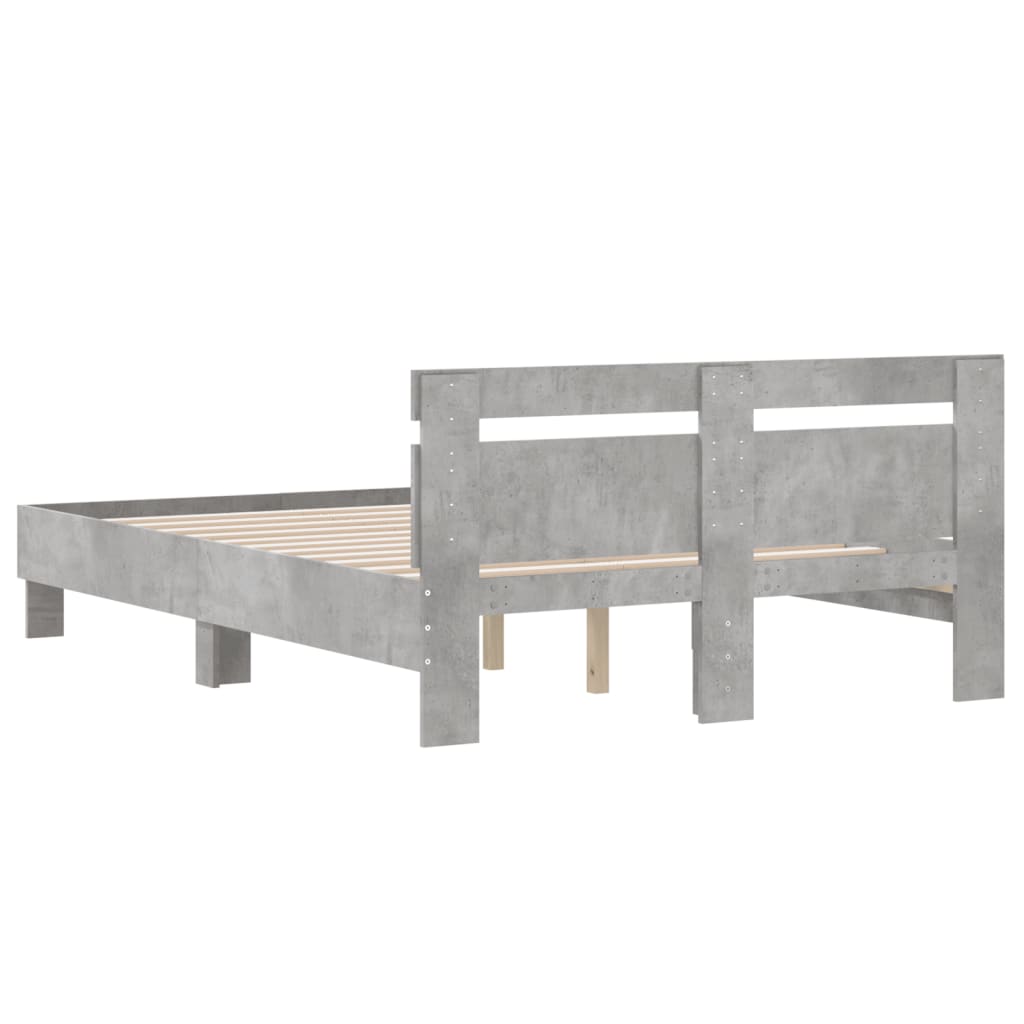 Bed Frame without Mattress Concrete Grey 120x190 cm Small Double