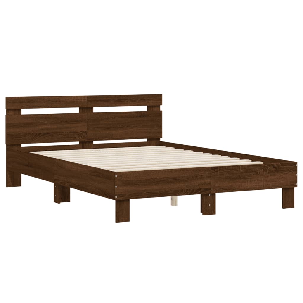 Bed Frame without Mattress Brown Oak 120x190 cm Small Double