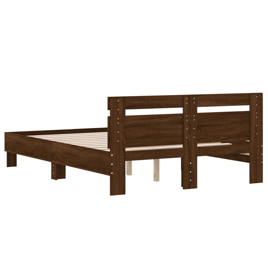Bed Frame without Mattress Brown Oak 120x190 cm Small Double