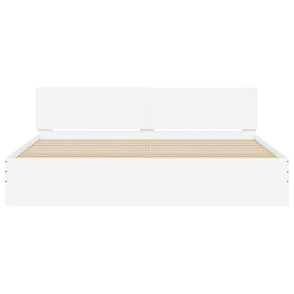 Bed Frame without Mattress White 200x200 cm