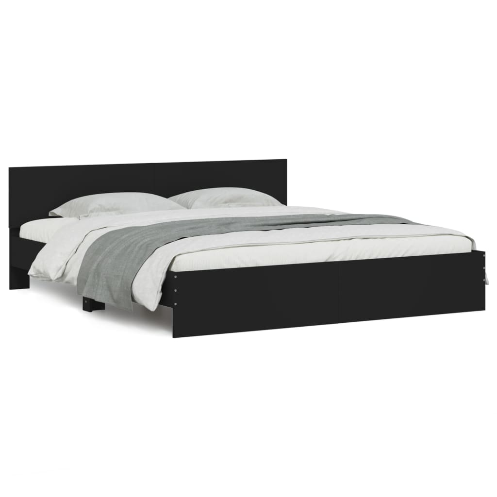 Bed Frame without Mattress Black 200x200 cm
