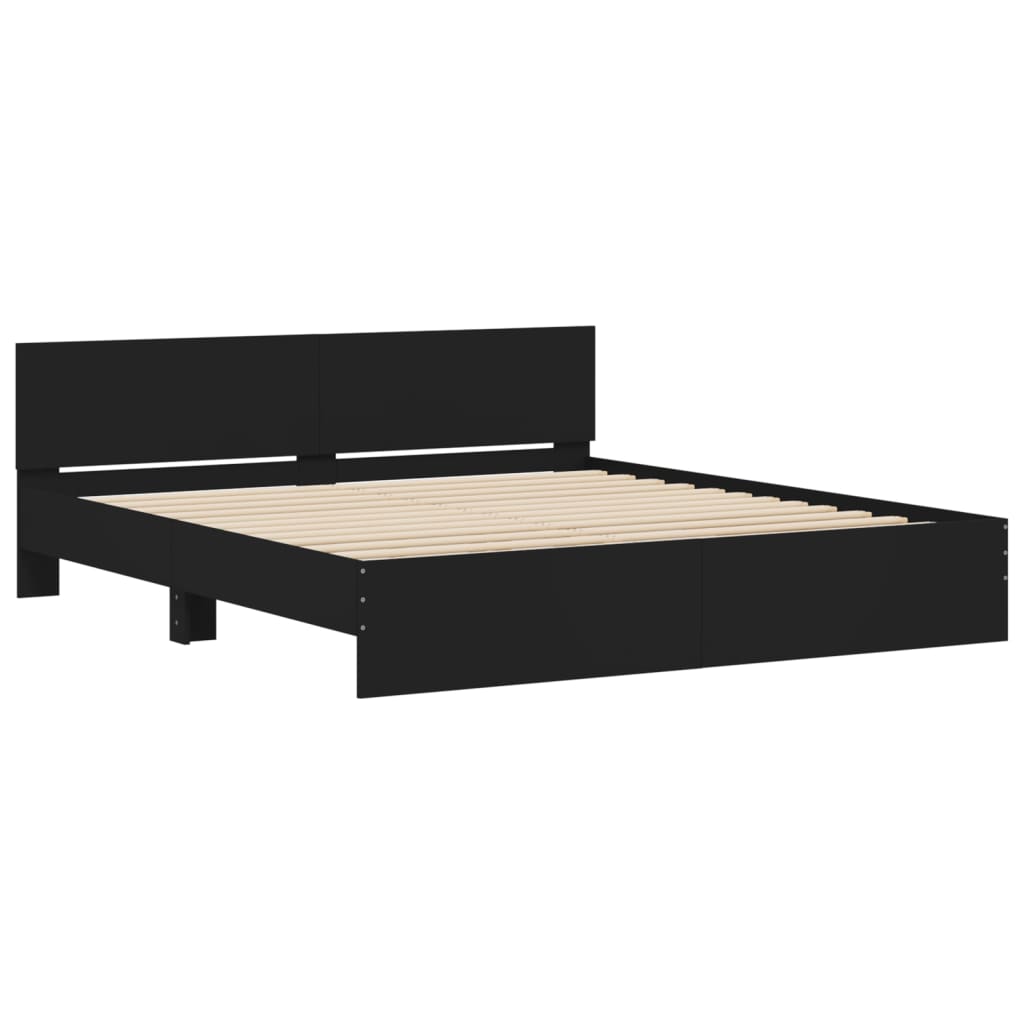 Bed Frame without Mattress Black 200x200 cm