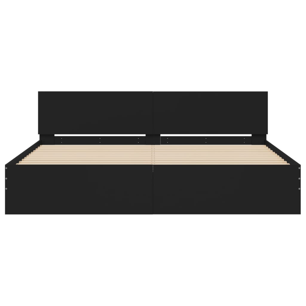 Bed Frame without Mattress Black 200x200 cm