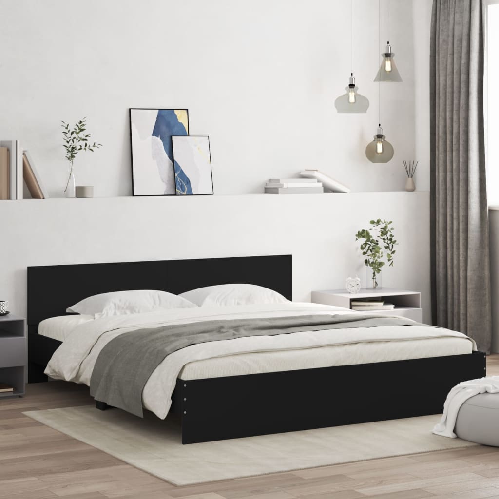 Bed Frame without Mattress Black 200x200 cm