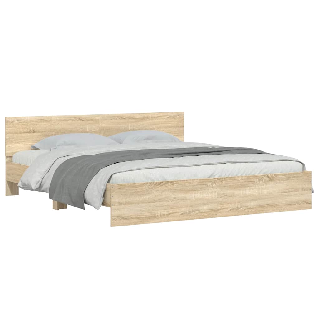 Bed Frame without Mattress Sonoma Oak 200x200 cm