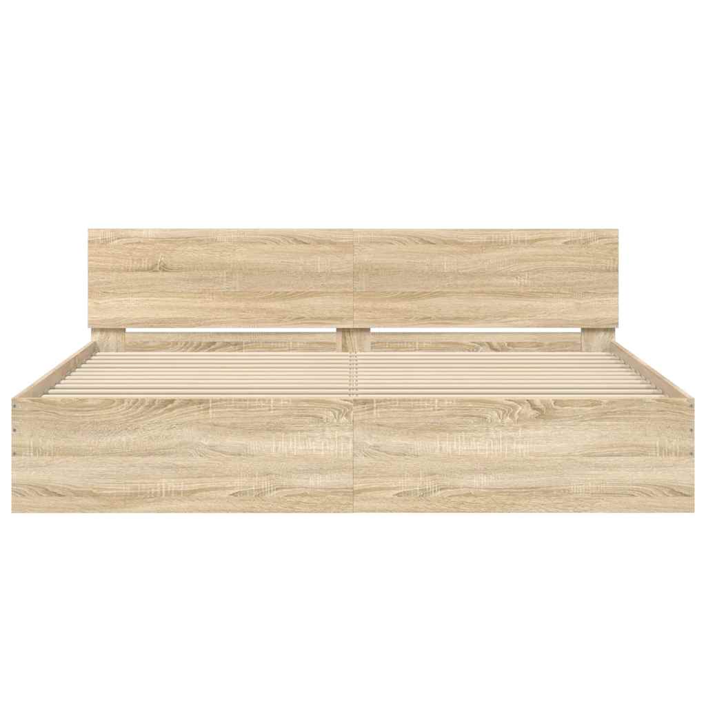 Bed Frame without Mattress Sonoma Oak 200x200 cm