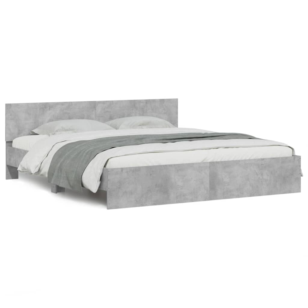 Bed Frame without Mattress Concrete Grey 200x200 cm