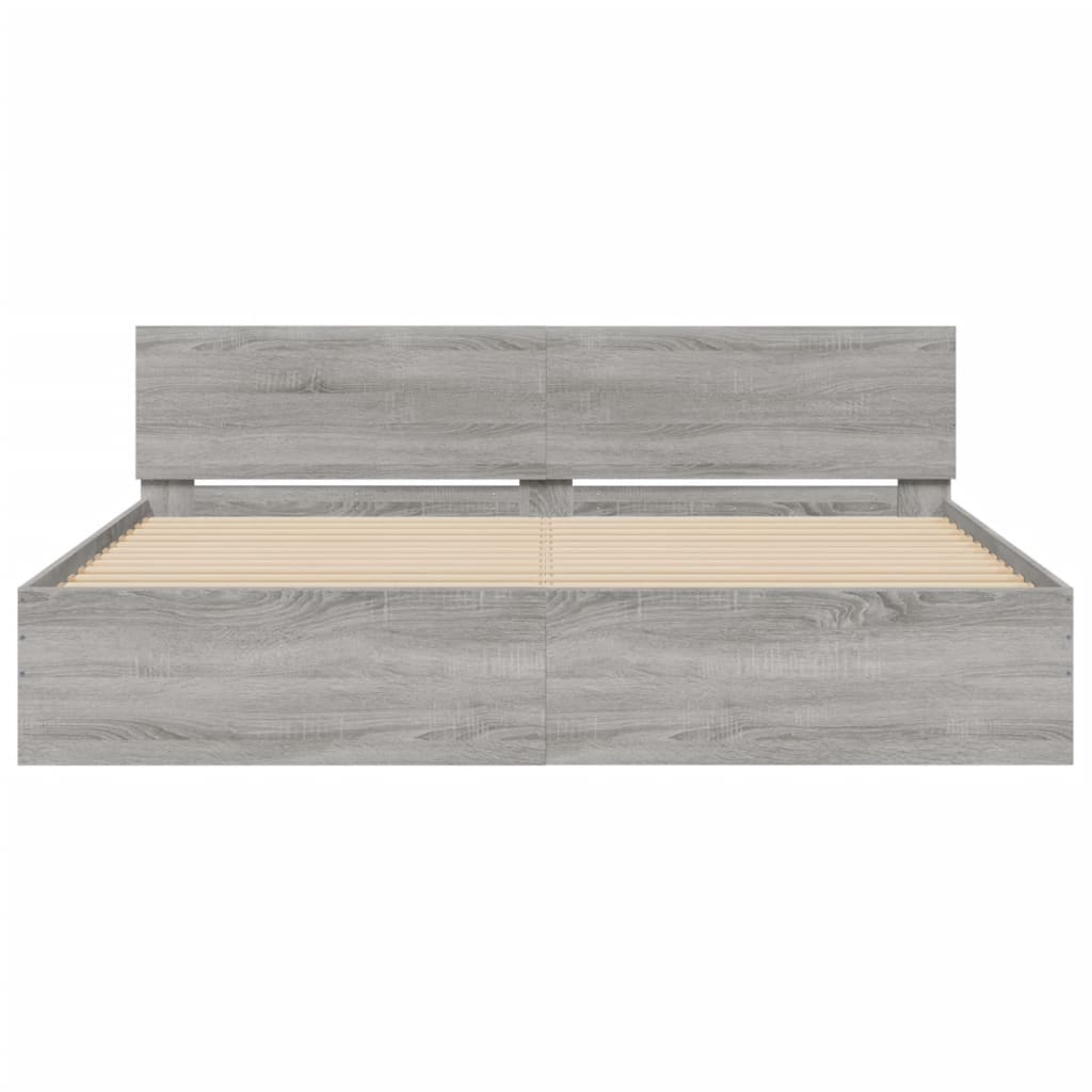 Bed Frame without Mattress Grey Sonoma 200x200 cm