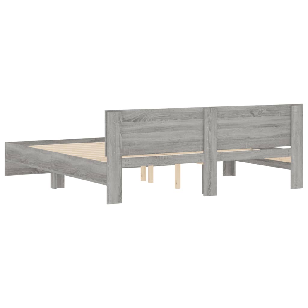 Bed Frame without Mattress Grey Sonoma 200x200 cm