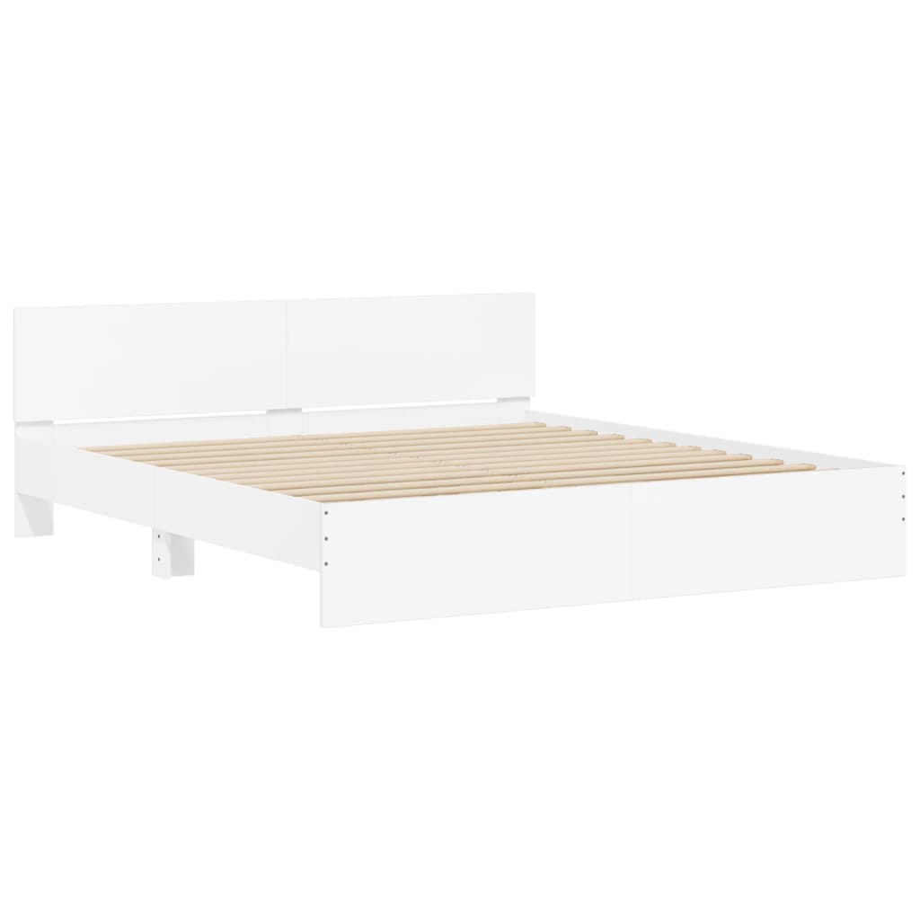 Bed Frame without Mattress White 180x200 cm Super King