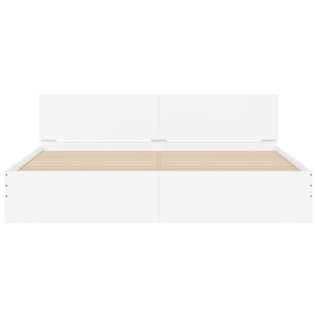 Bed Frame without Mattress White 180x200 cm Super King