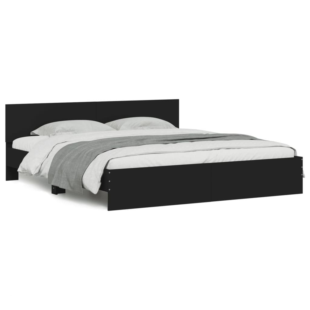Bed Frame without Mattress Black 180x200 cm Super King