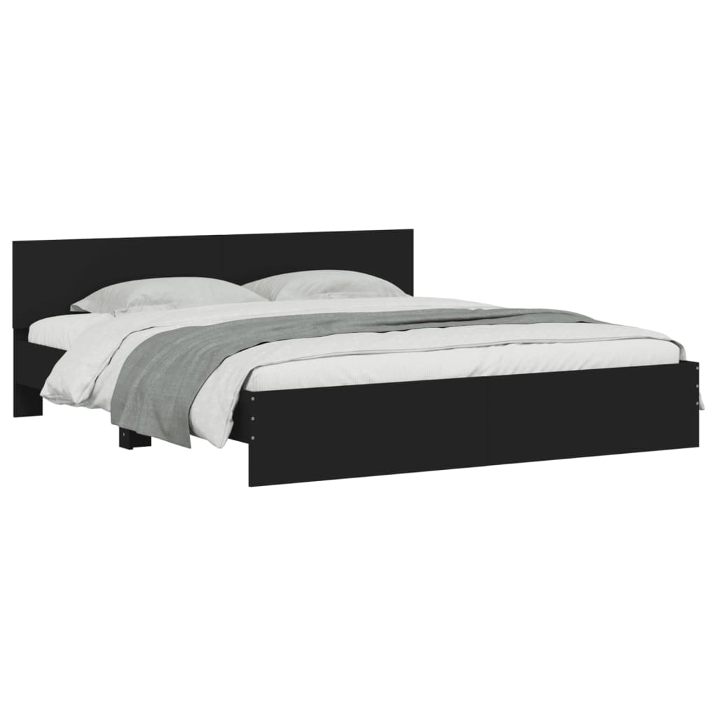 Bed Frame without Mattress Black 180x200 cm Super King