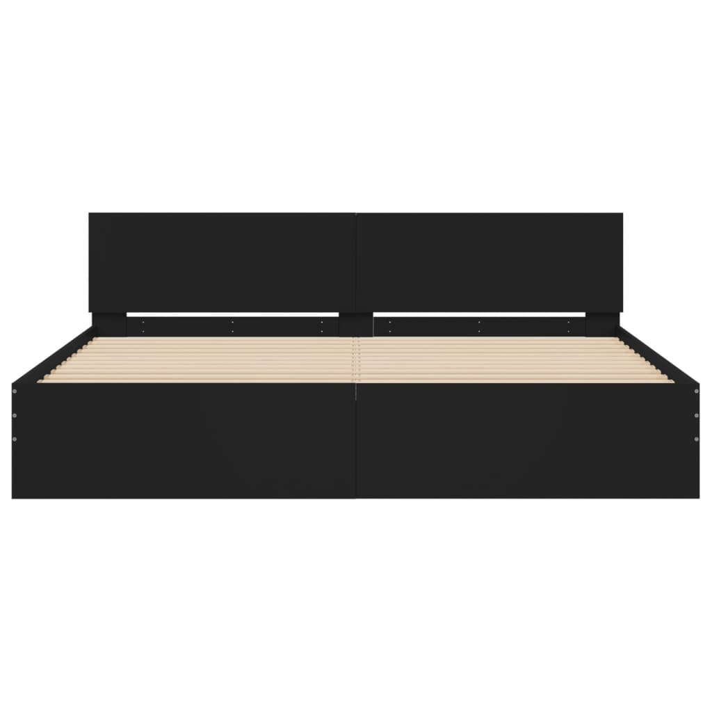 Bed Frame without Mattress Black 180x200 cm Super King