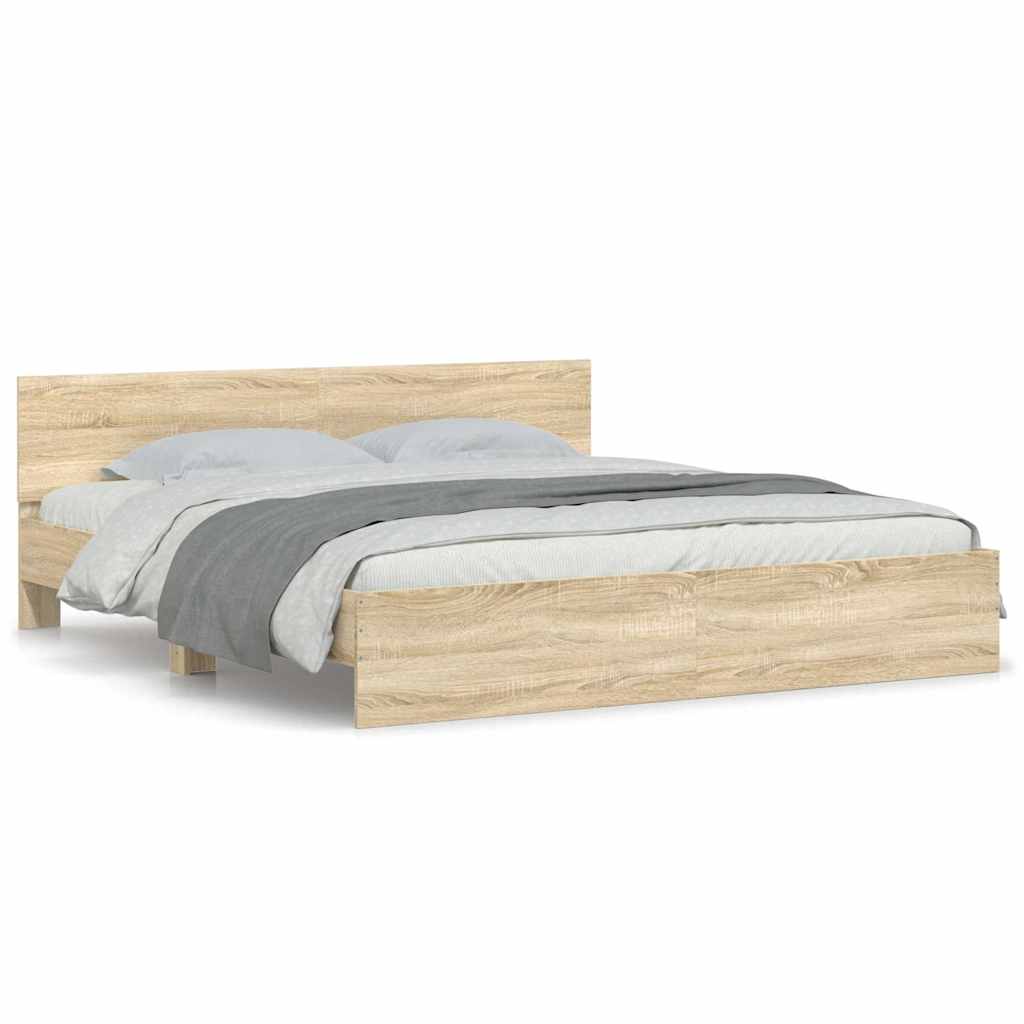 Bed Frame without Mattress Sonoma Oak 180x200 cm Super King
